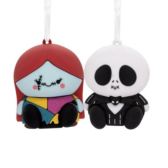 NWT Hallmark Disney Ornaments The Nightmare Before Christmas Jack and Sally 2pc - Picture 2 of 3